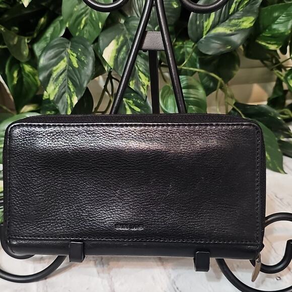 Fossil Vintage Black Zip Around Leather Wallet And Leather Checkbook Insert - Picture 6 of 11